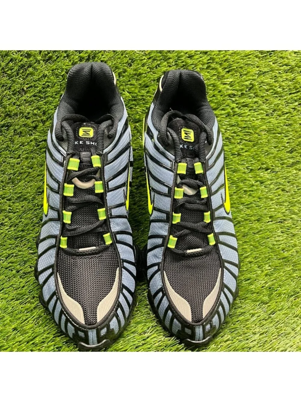 Nike Shox TL Mens Size 10 Blue Volt Black Athletic Running Shoes Sneakers